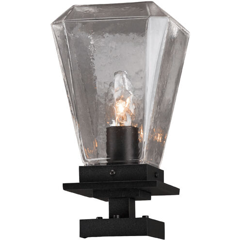 Outdoor Chilled Glass LED 6.8 inch Textured Black Pier Mount in 3000K LED, Beacon